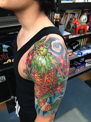  Koi transforms into dragon tattoo 