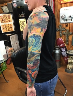  Ocean sleeve tattoo by Brandon G Notch 