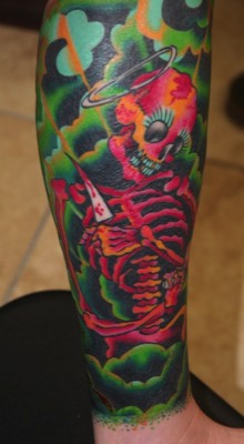  Skeleton tattoo by Brandon Notch 