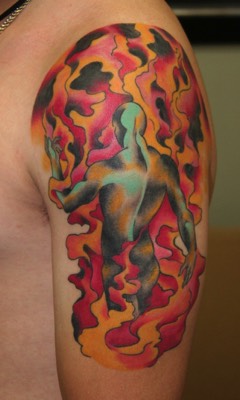  Burning man tattoo by Brandon Notch 