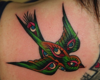  American traditional sparrow tattoo by Brandon Notch 