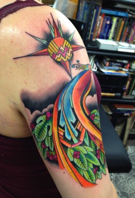  Art deco phoenix tattoo by Brandon Notch 