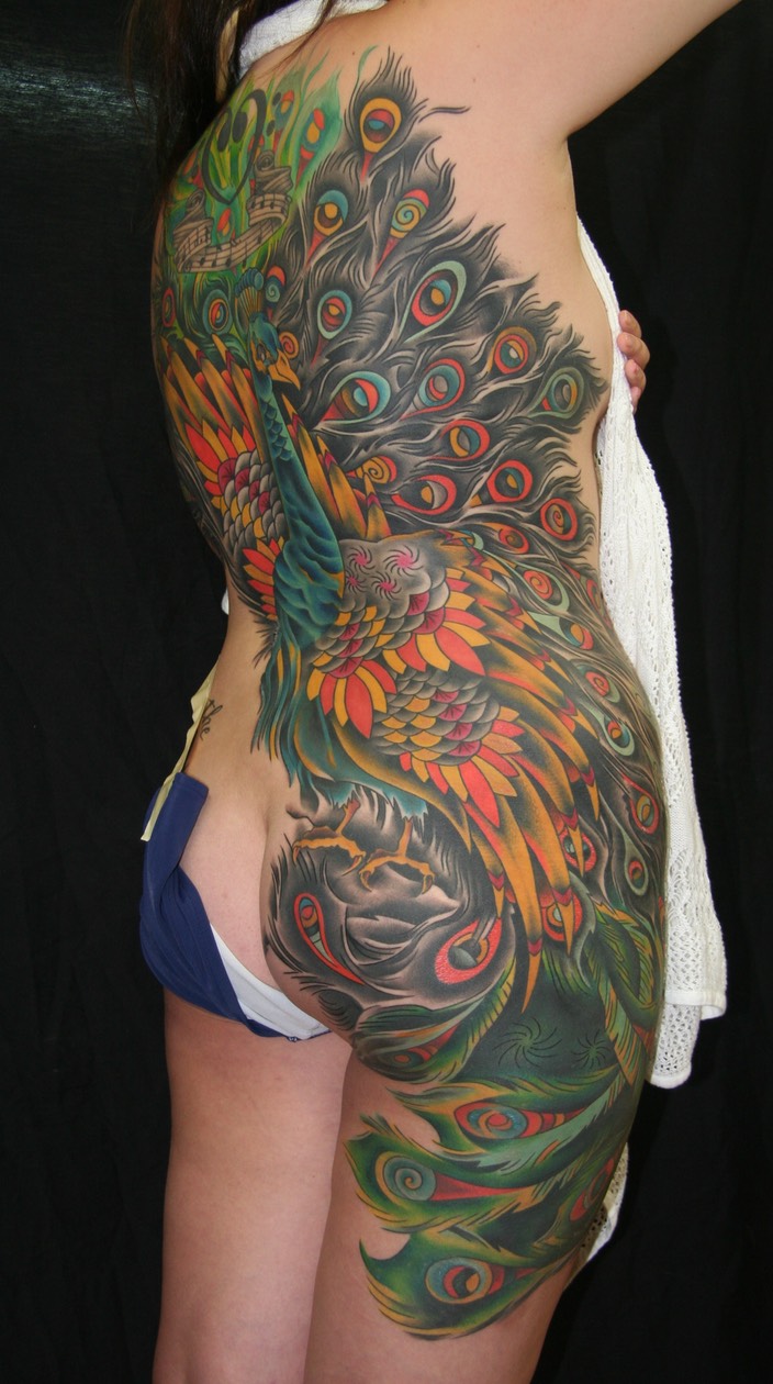  Traditional Japanese Peacock tattoo by Brandon Notch 