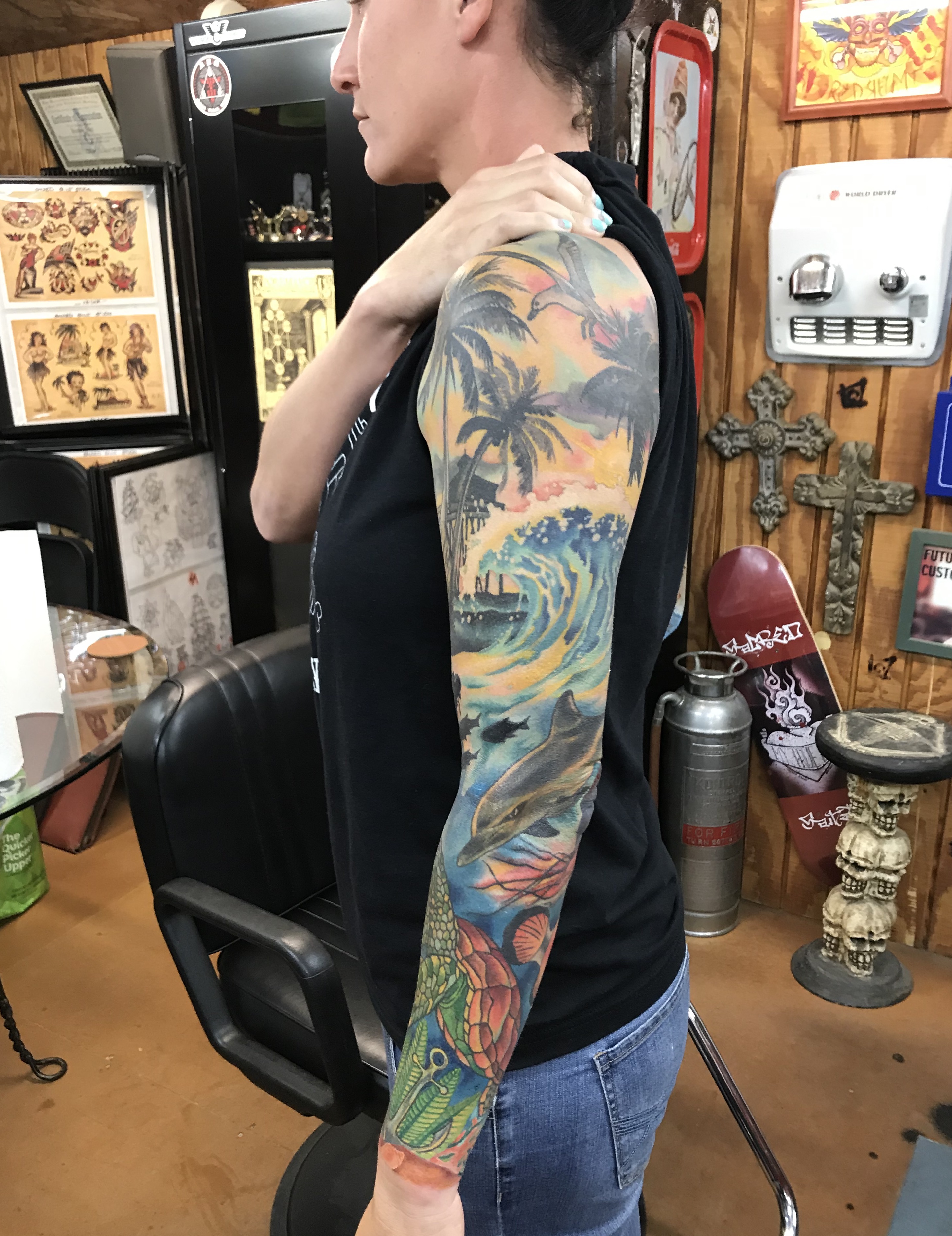  Underwater tattoo sleeve by Brandon Notch 