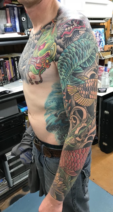  Japanese fish tattoo sleeve 