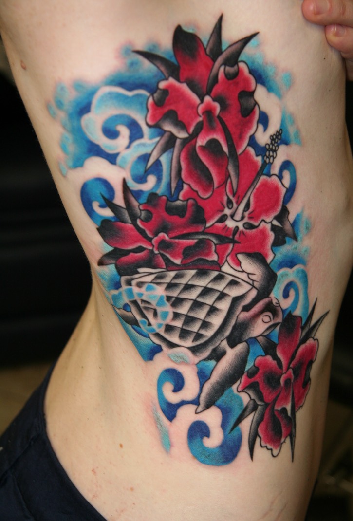  Ocean rib cage tattoo 