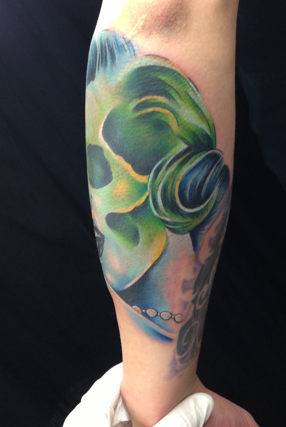  Marilyn Monroe skull tattoo by brandon notch 