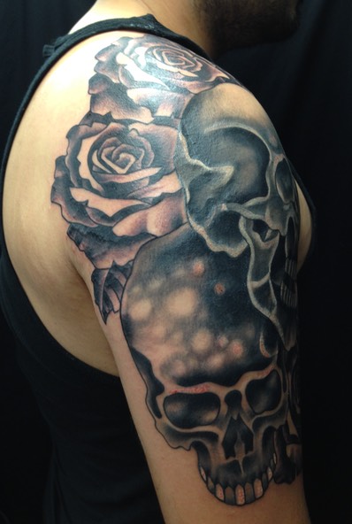  Skulls Cover-Up tattoo by Brandon Notch 