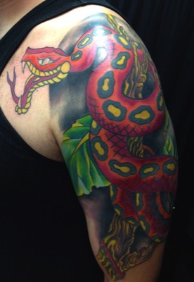  Japanese snake tattoo cover-up 