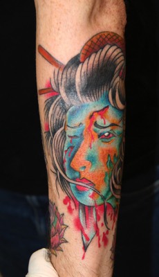  Japanese geisha head tattoo by Brandon Garic Notch 