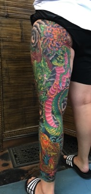  Color Dragon sleeve tattoo 