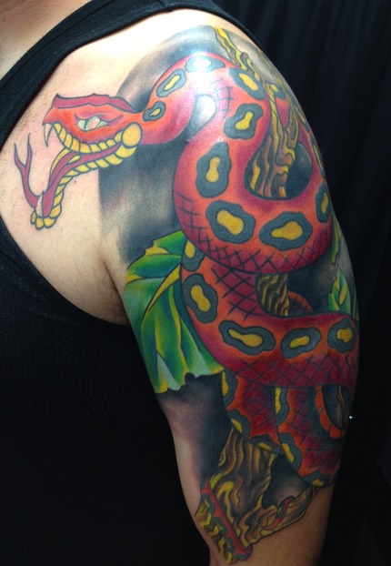  Japanese snake tattoo cover-up 
