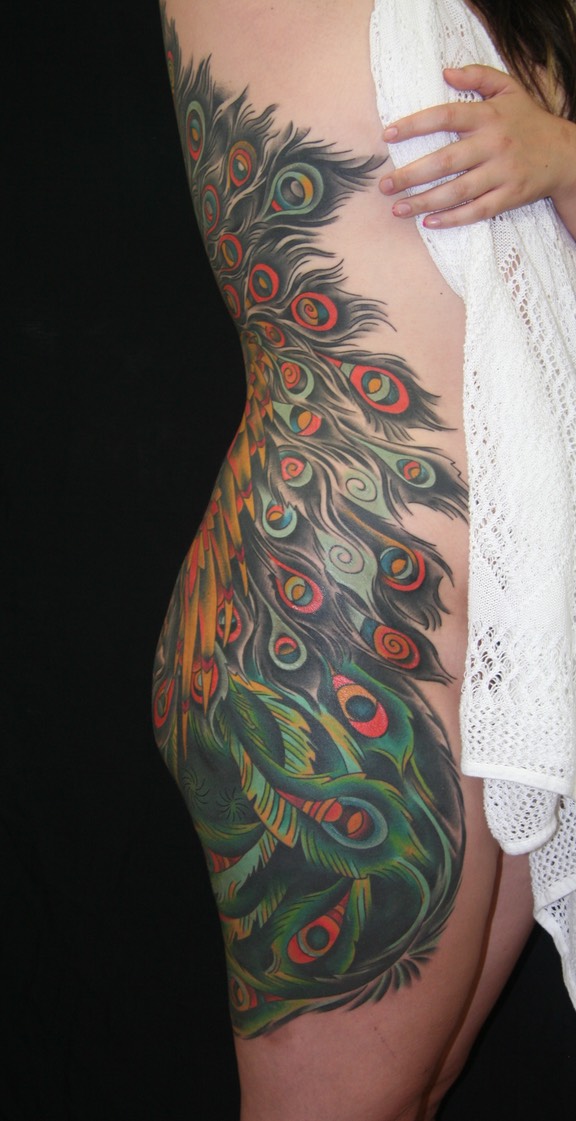  Traditional Japanese Peacock tattoo by Brandon Notch 