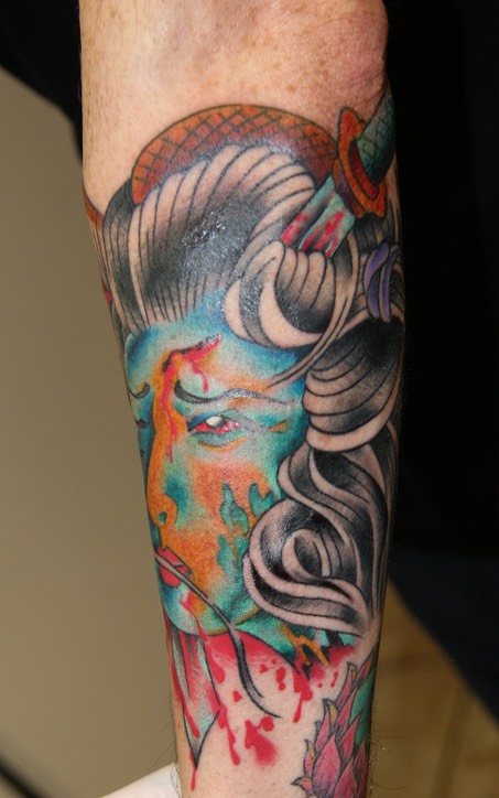  Japanese geisha head tattoo by Brandon Garic Notch 