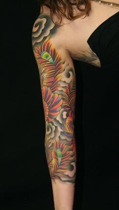  Japanese phoenix tattoo sleeve by Brandon Notch 