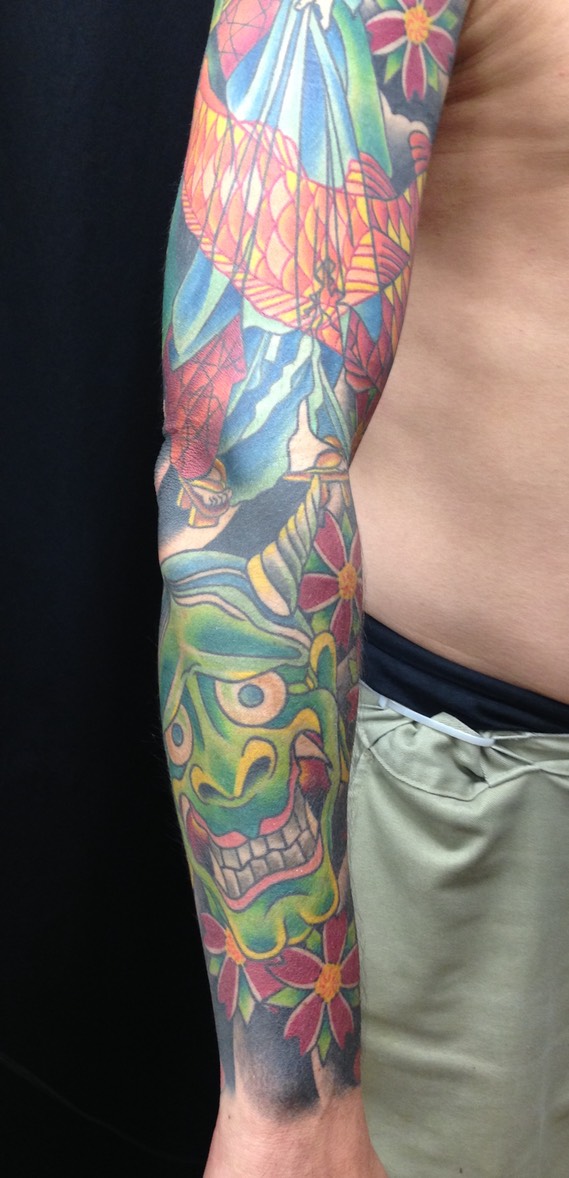  Japanese hannya mask tattoo sleeve 