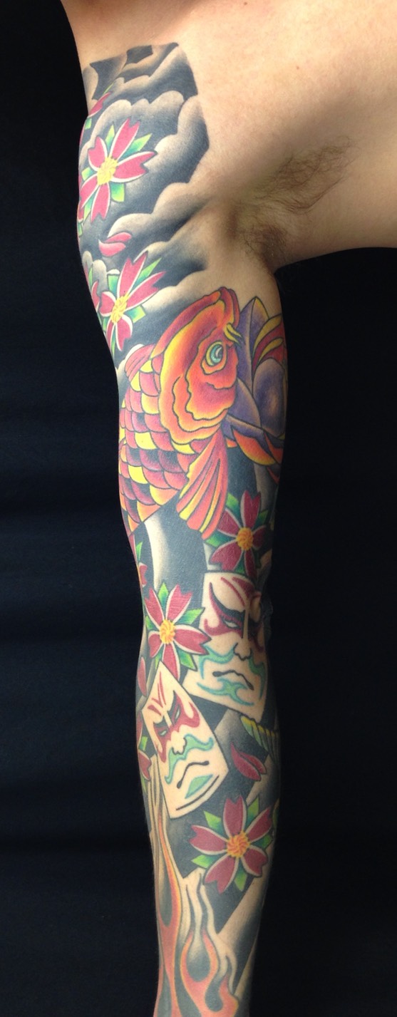  Japanese paper kabuki mask sleeve by Brandon Notch 