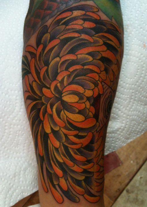  Chrysanthemum Spider Mum tattoo  