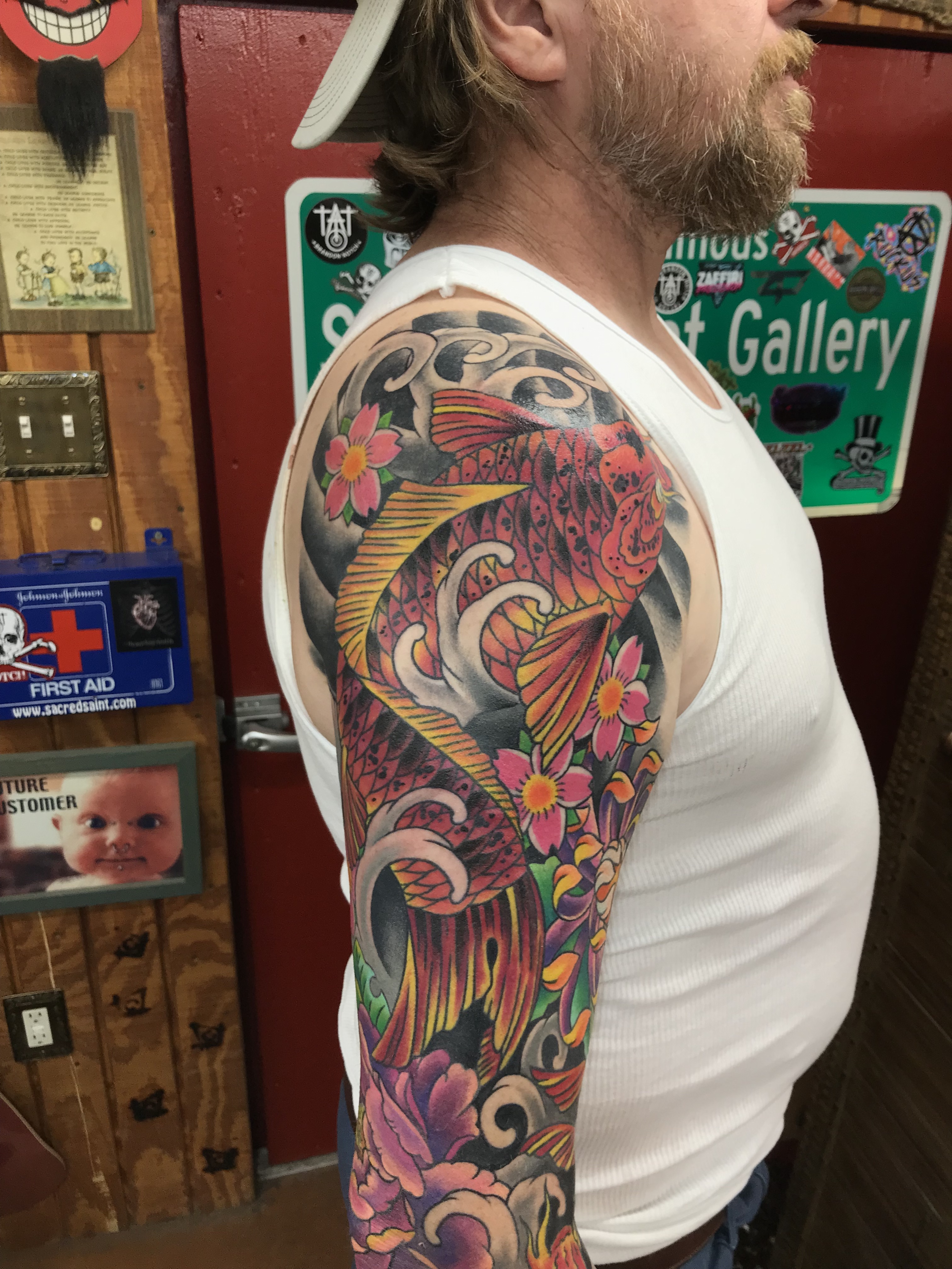  Japanese color Koi Fish sleeve by Brandon Notch 