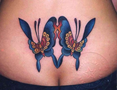  Japanese butterflies tattooed by Brandon Notch 
