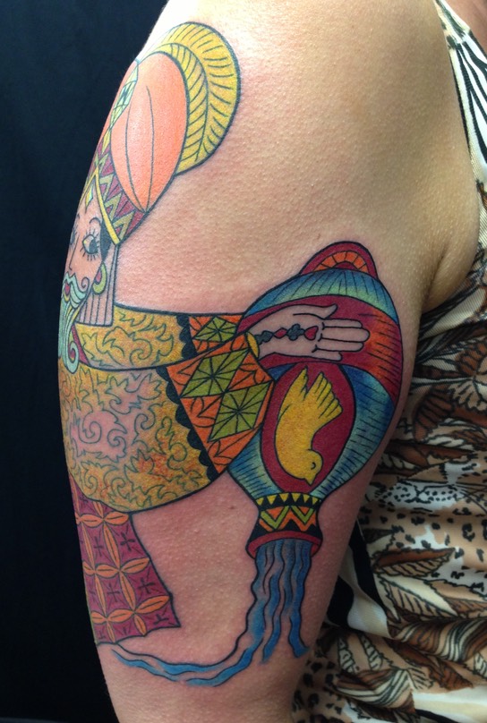  Art Deco gypsy tattoo by Brandon Notch 