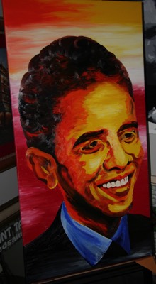  President Barack Hussein Obama Oil painting by Brandon Garic Notch 