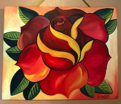  Oil painting of a traditional American rose by Brandon Garic Notch 
