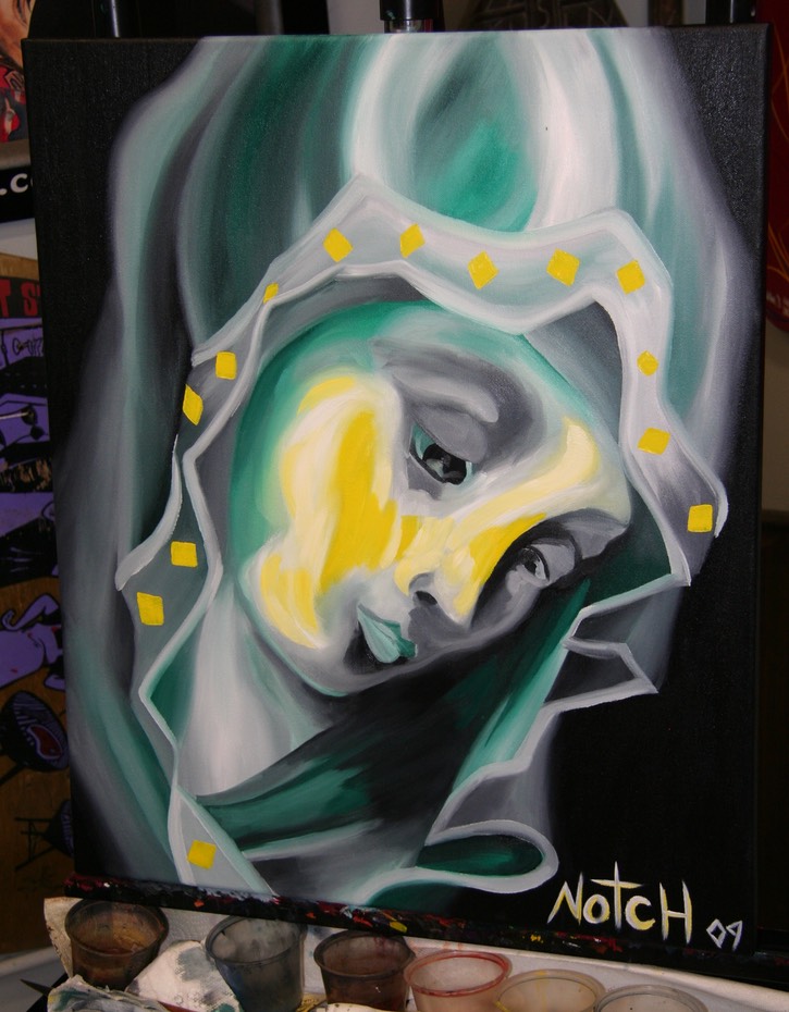  Virgin Mary Oil painting by Brandon Garic Notch 