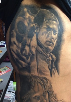  Walking Dead Norman Reedus Portrait tattoo 