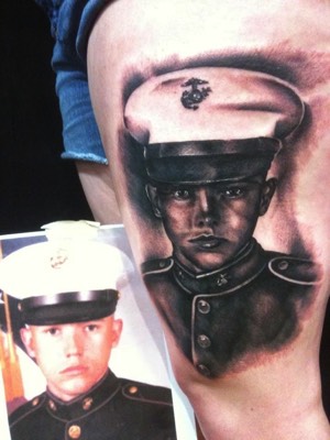  U.S. Marine Portrait Tattoo 