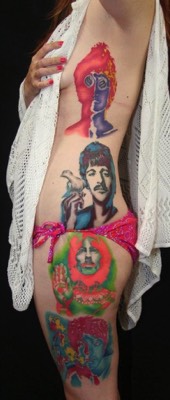  The Beatles art portrait tattoo 
