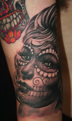  Day of the dead tattoo portrait 