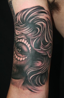  Day of the dead tattoo portrait 