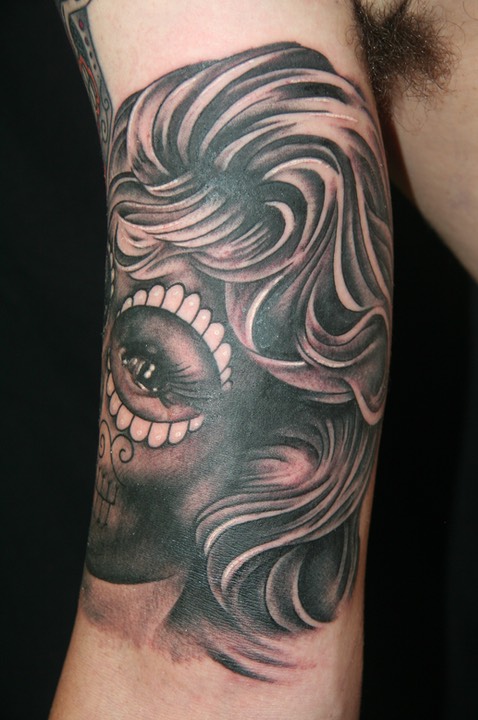  Day of the dead tattoo portrait 