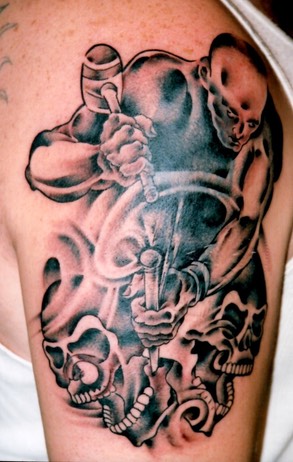 Grim reaper Cover-Up tattoo by Brandon Notch